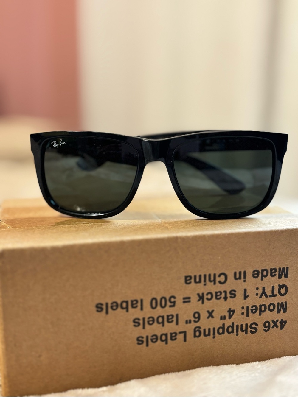 Ray-Ban Men’s Black Frame with Dark Green Lenses Sunglasses